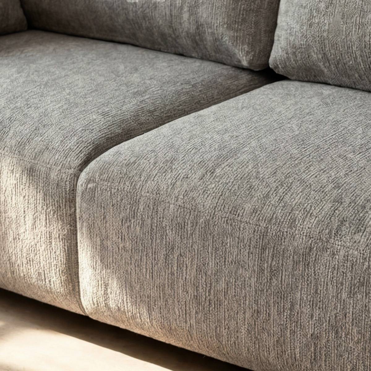 Canapé en tissu gris clair Eydan