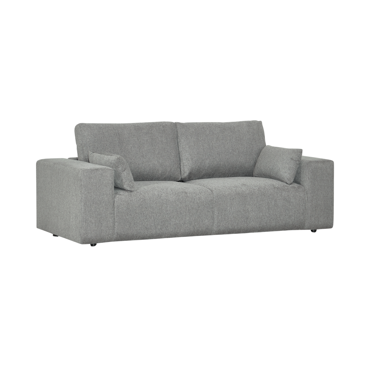 Canapé en tissu gris clair et pieds en bois Eydan