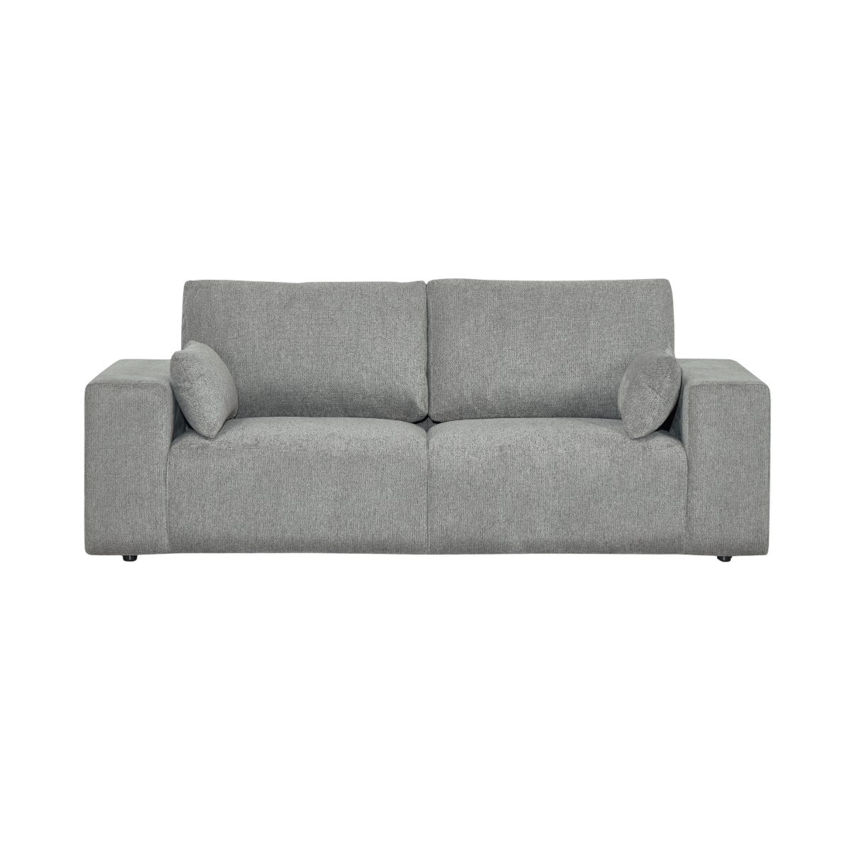 Canapé en tissu gris clair et pieds en bois Eydan