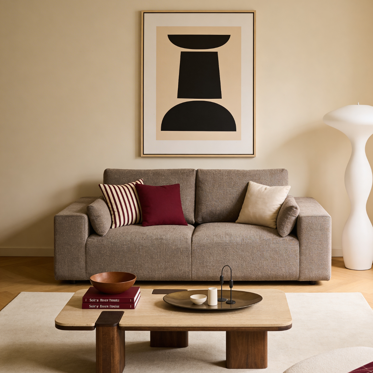 Canapé en tissu marron clair Eydan