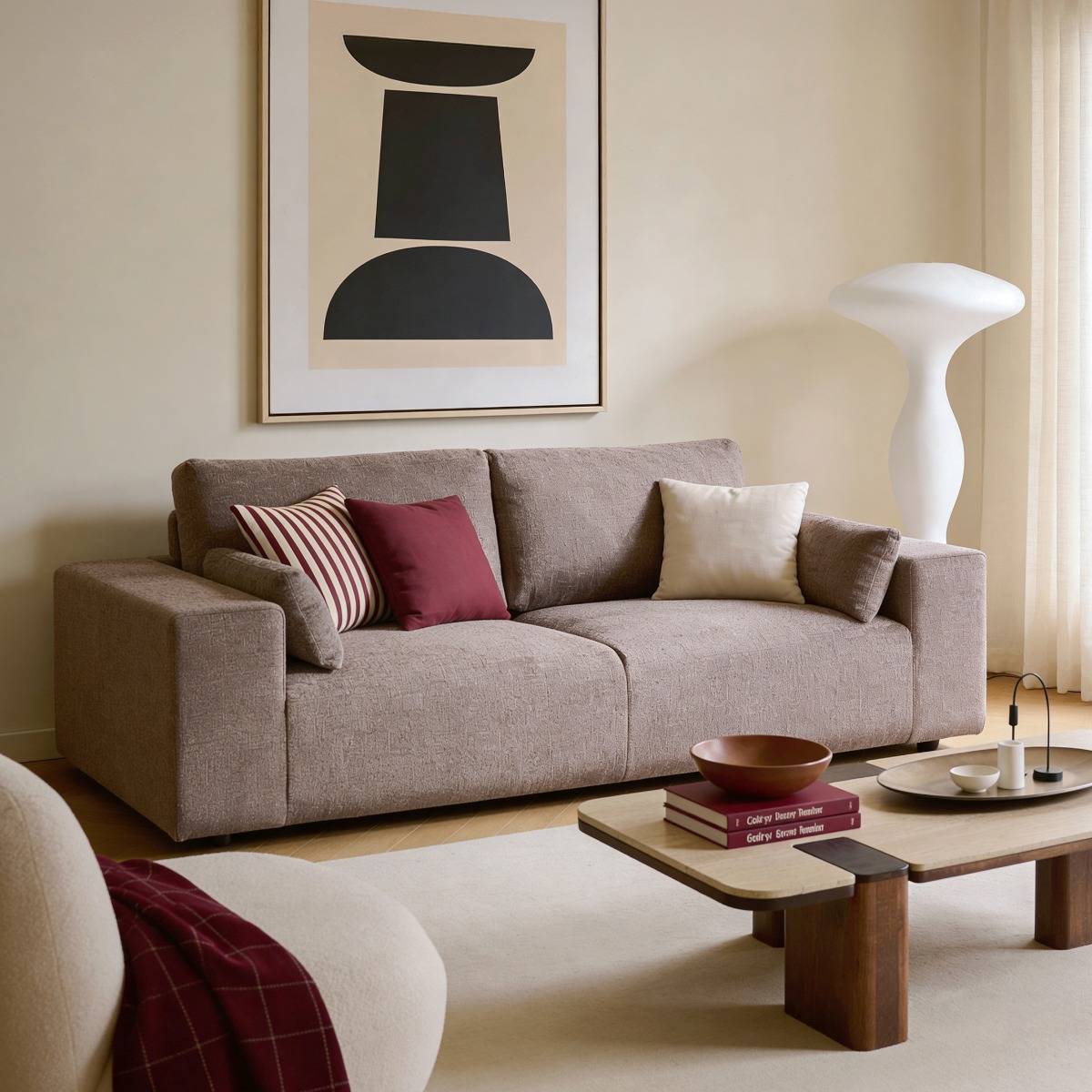 Canapé en tissu marron clair Eydan