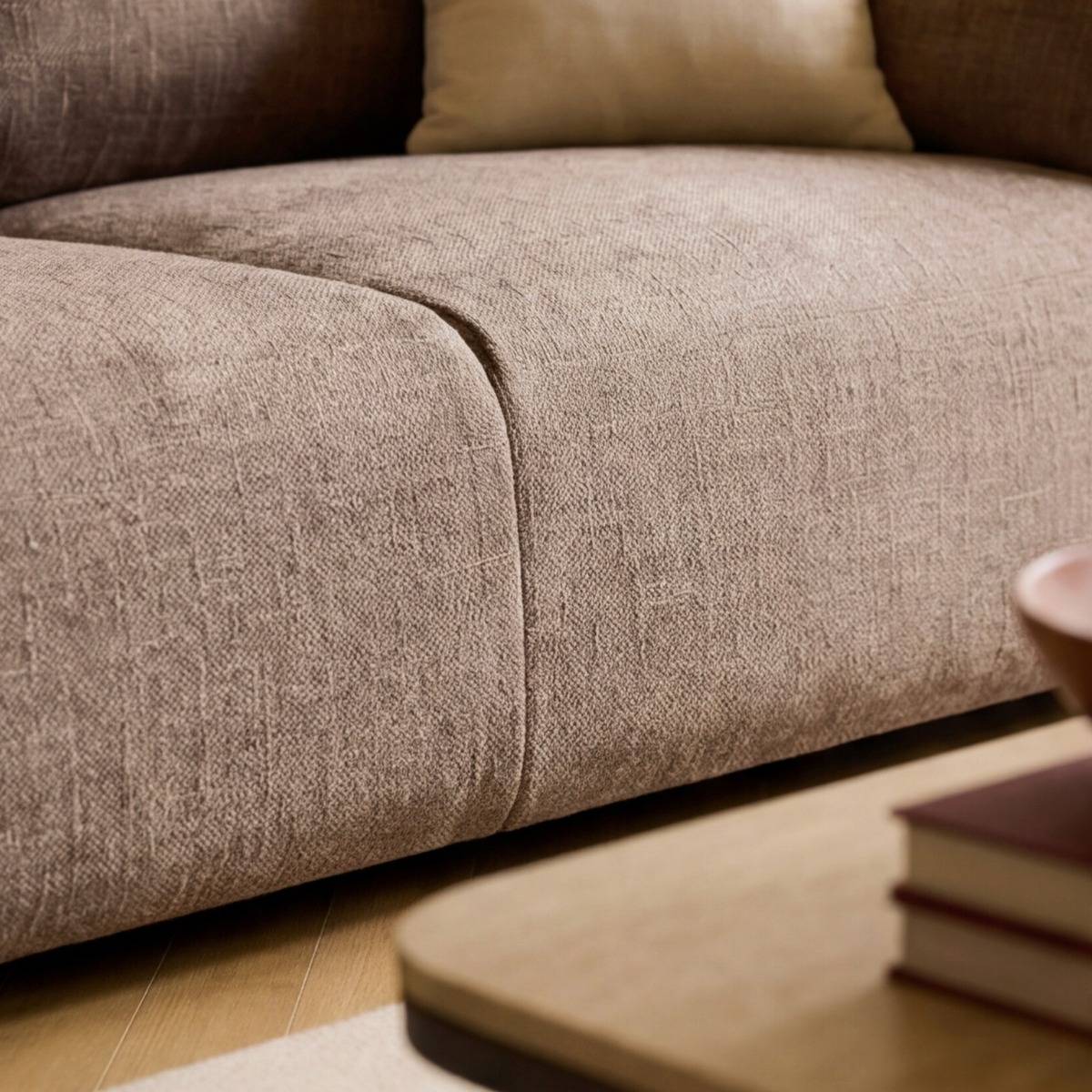 Canapé en tissu marron clair Eydan