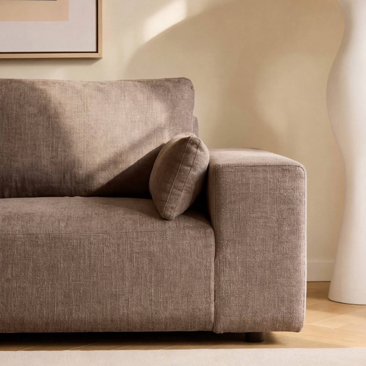 Canapé en tissu marron clair Eydan