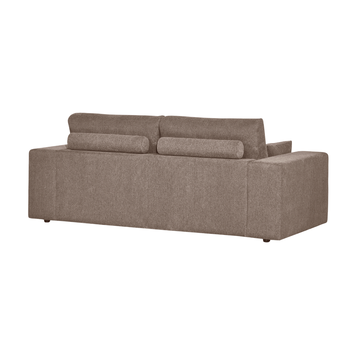 Canapé en tissu marron clair et pieds en bois Eydan