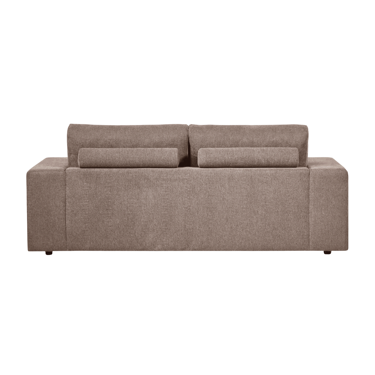 Canapé en tissu marron clair et pieds en bois Eydan
