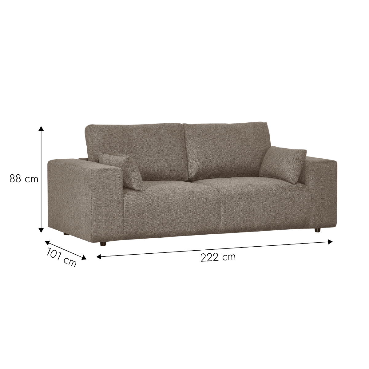 Canapé en tissu marron clair Eydan