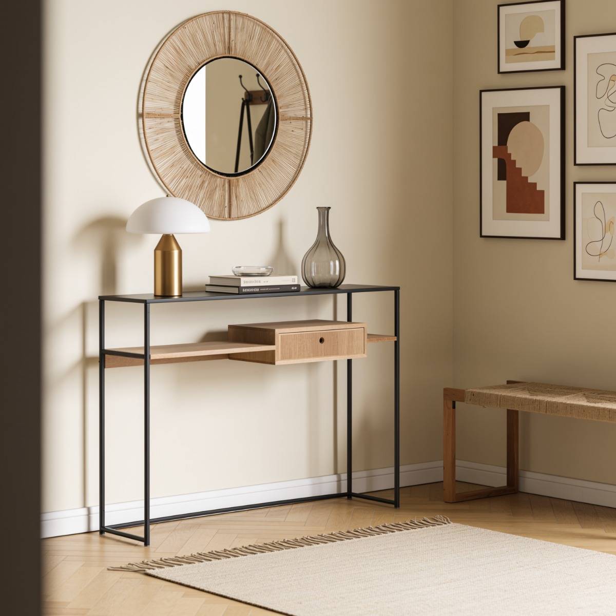Console en bois et métal Ortense