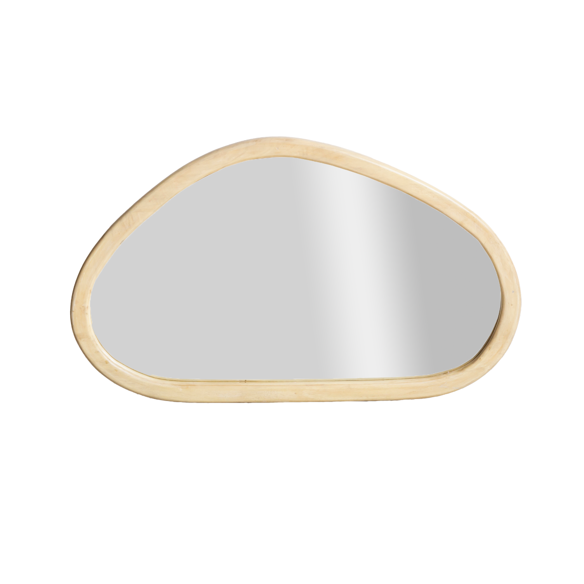 Miroir abstrait en bois de manguier clair Marley