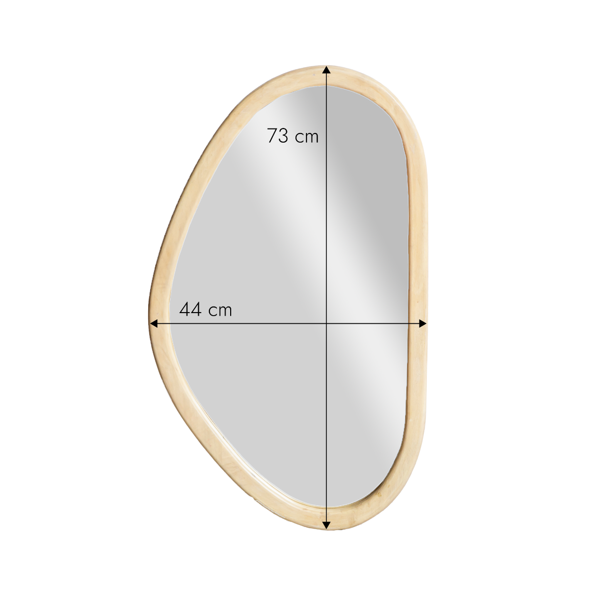 Miroir abstrait en bois de manguier clair Marley
