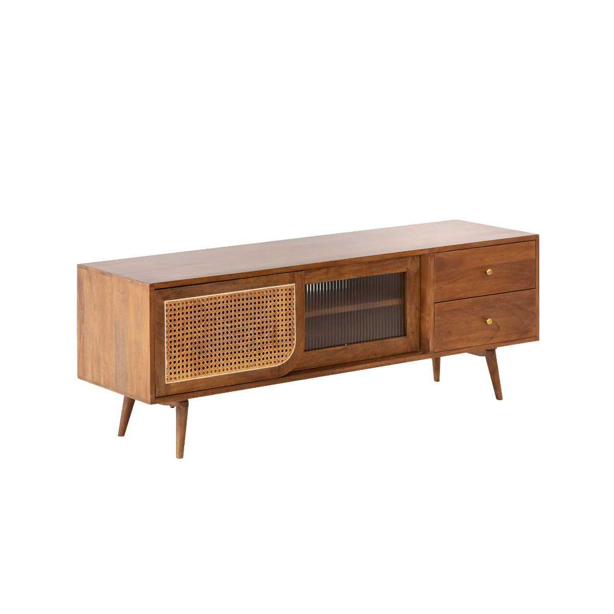 Meuble TV Industriel Bois Marron – Buffet Bas, 110x40x50 Cm, Neuf