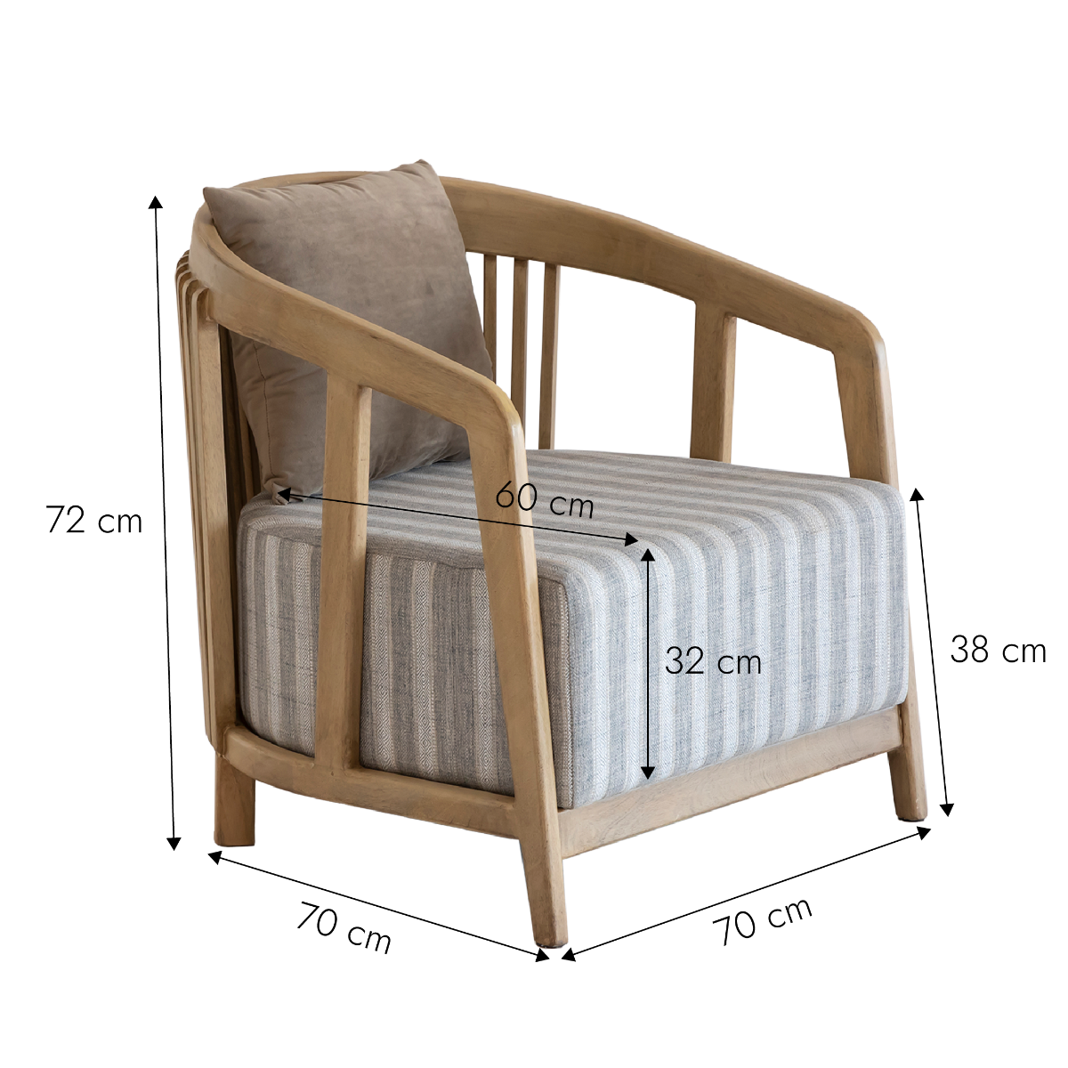 Fauteuil en bois de manguier Térence