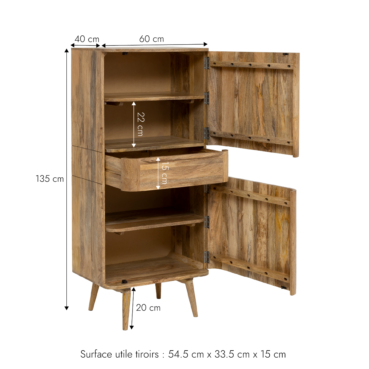 Armoire en bois de manguier Aléna