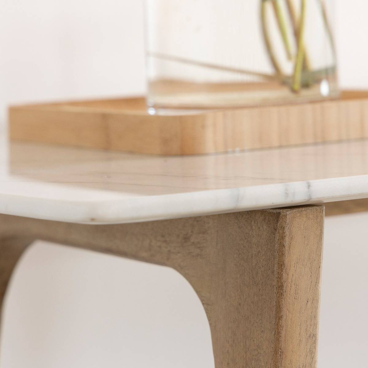 Console en bois de manguier et marbre Hari