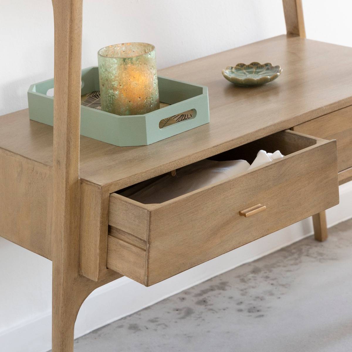 Console en bois de manguier et marbre Hari