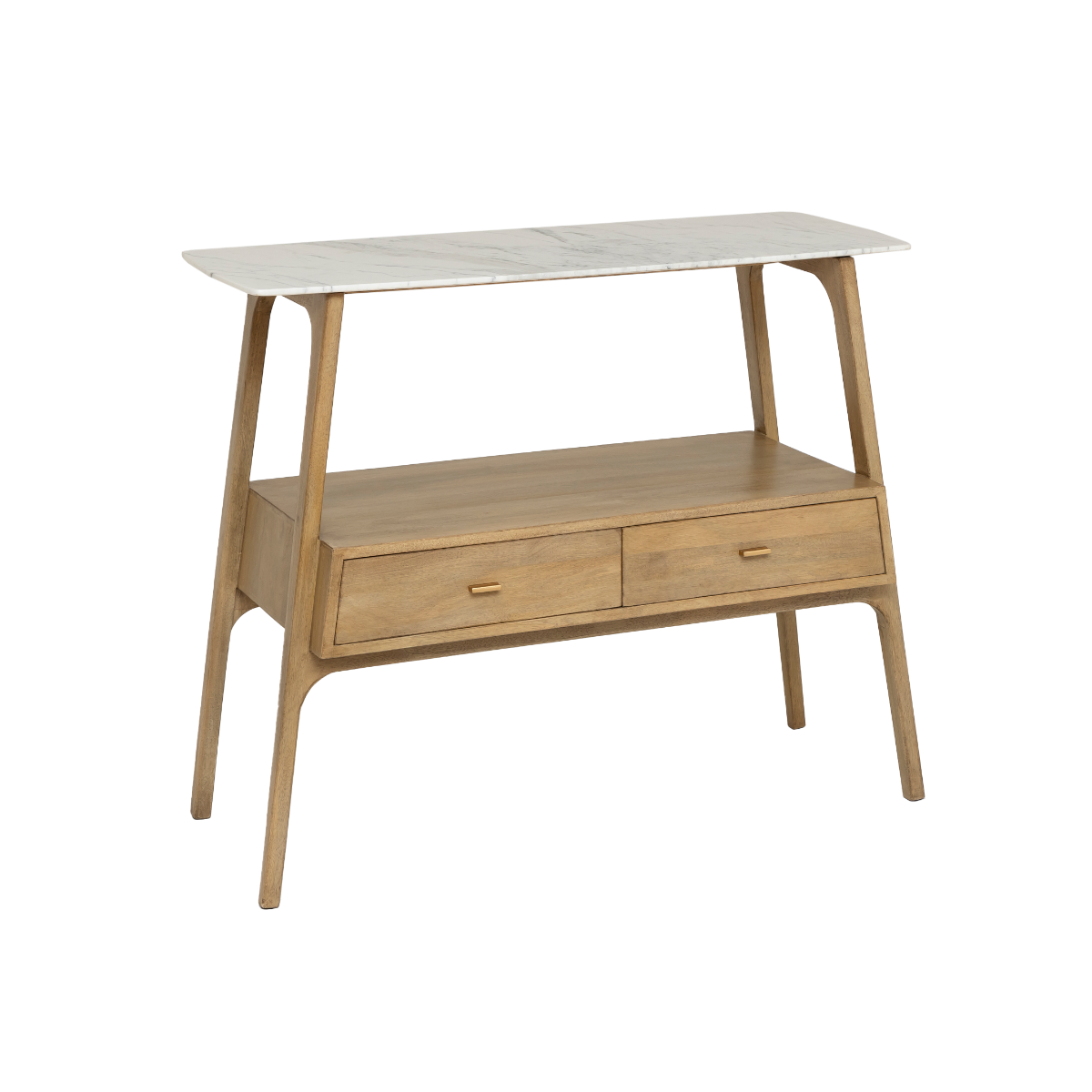 Console en bois de manguier et marbre Hari