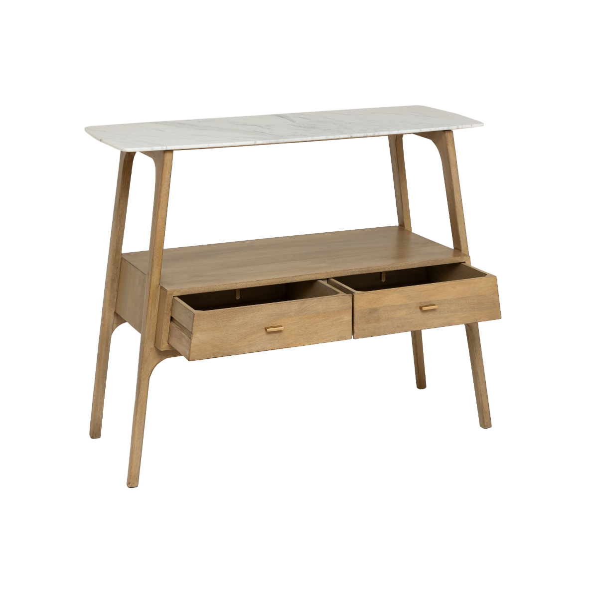 Console en bois de manguier et marbre Hari