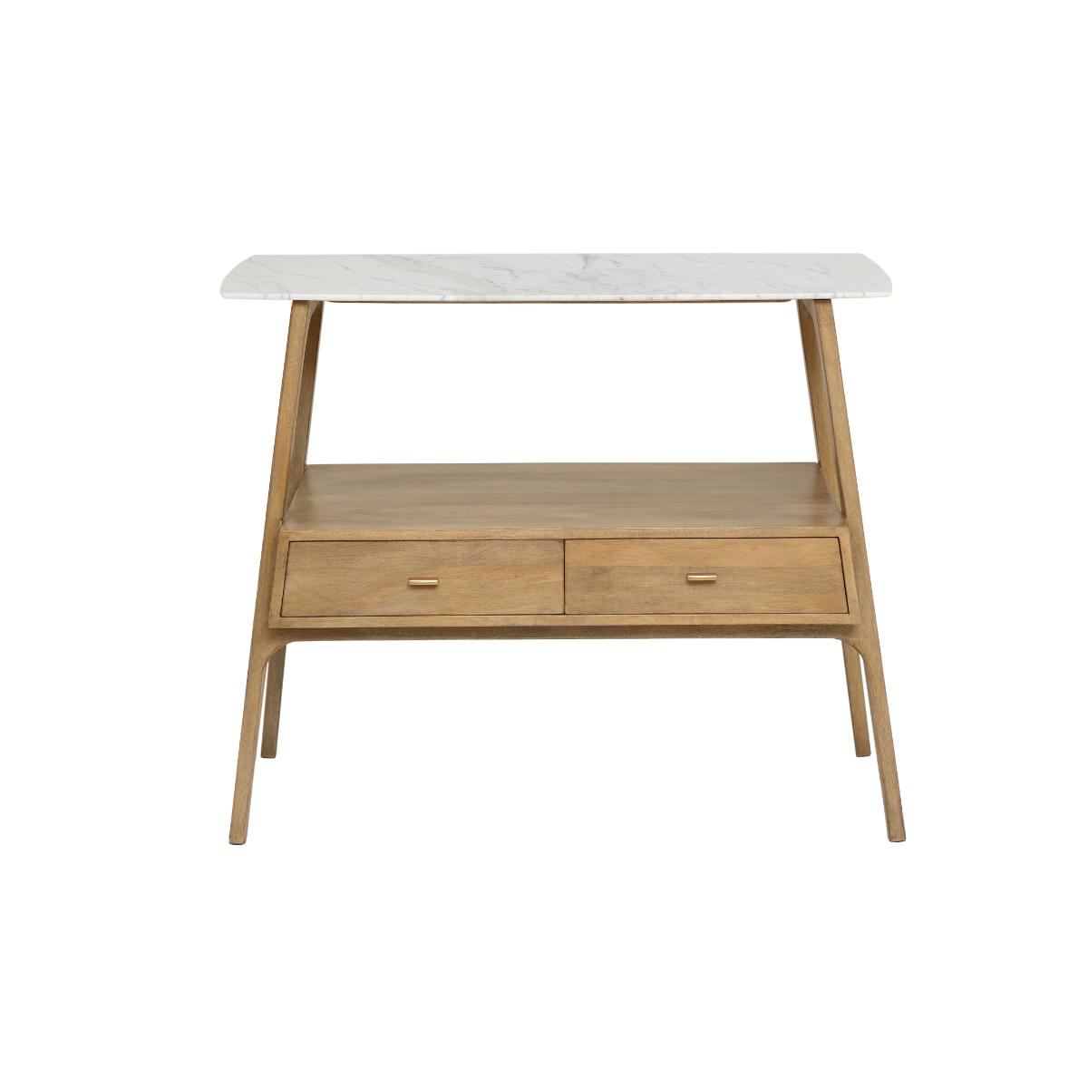 Console en bois de manguier et marbre Hari