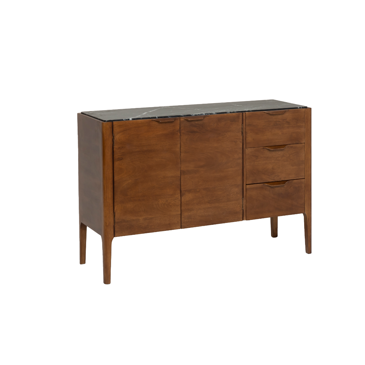 Buffet en bois de manguier et marbre noir Roch