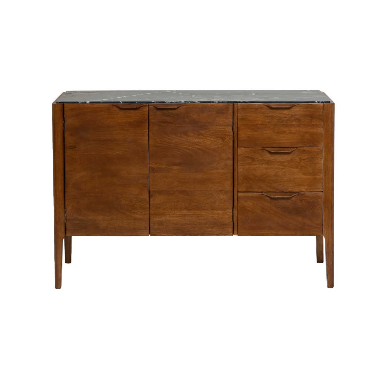 Buffet en bois de manguier et marbre noir Roch