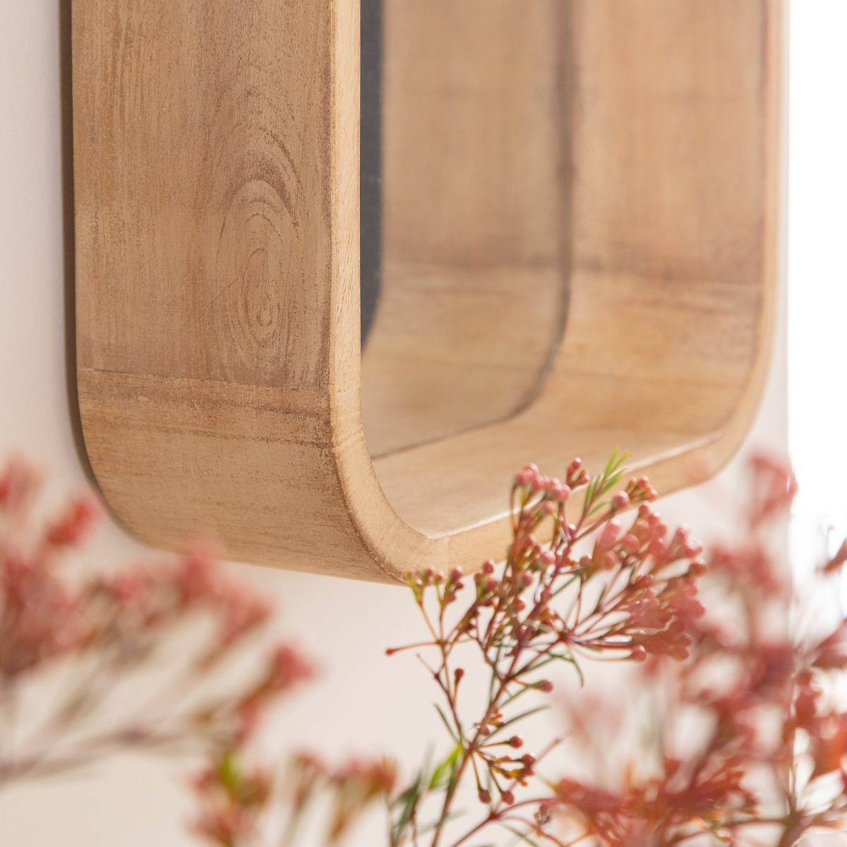 Miroir rectangulaire en bois de manguier Domi