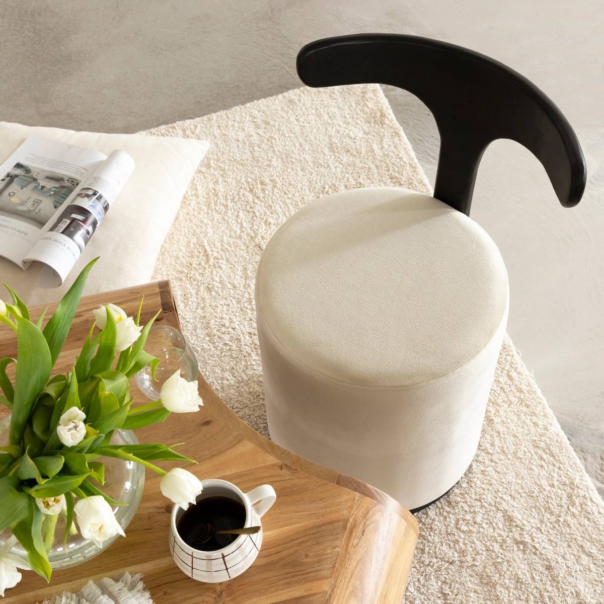 Petit Fauteuil blanc en manguier Adonis