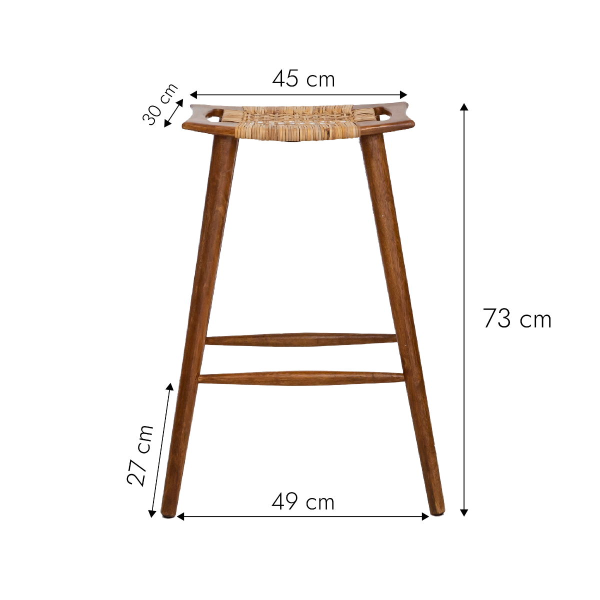 Tabouret de bar en manguier Suzanna