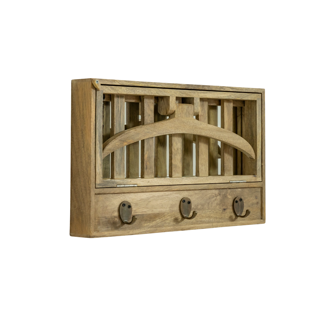 Porte-manteau en bois de manguier avec miroir Marley