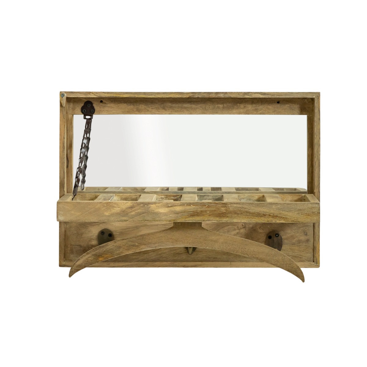 Porte-manteau en bois de manguier avec miroir Marley