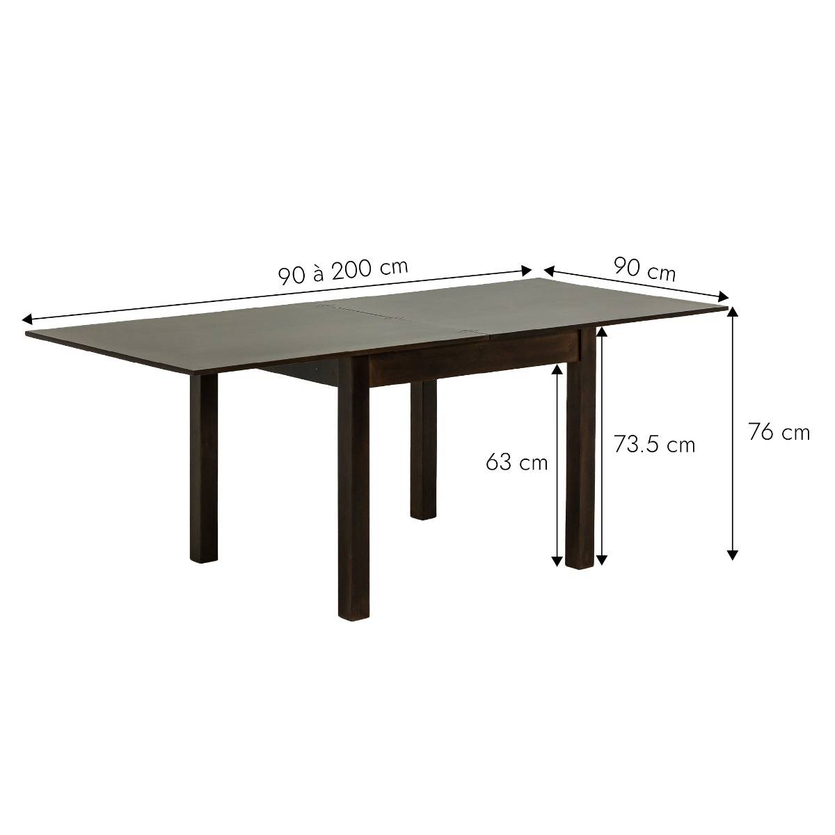 Table à manger avec allonges en bois de manguier Syanna