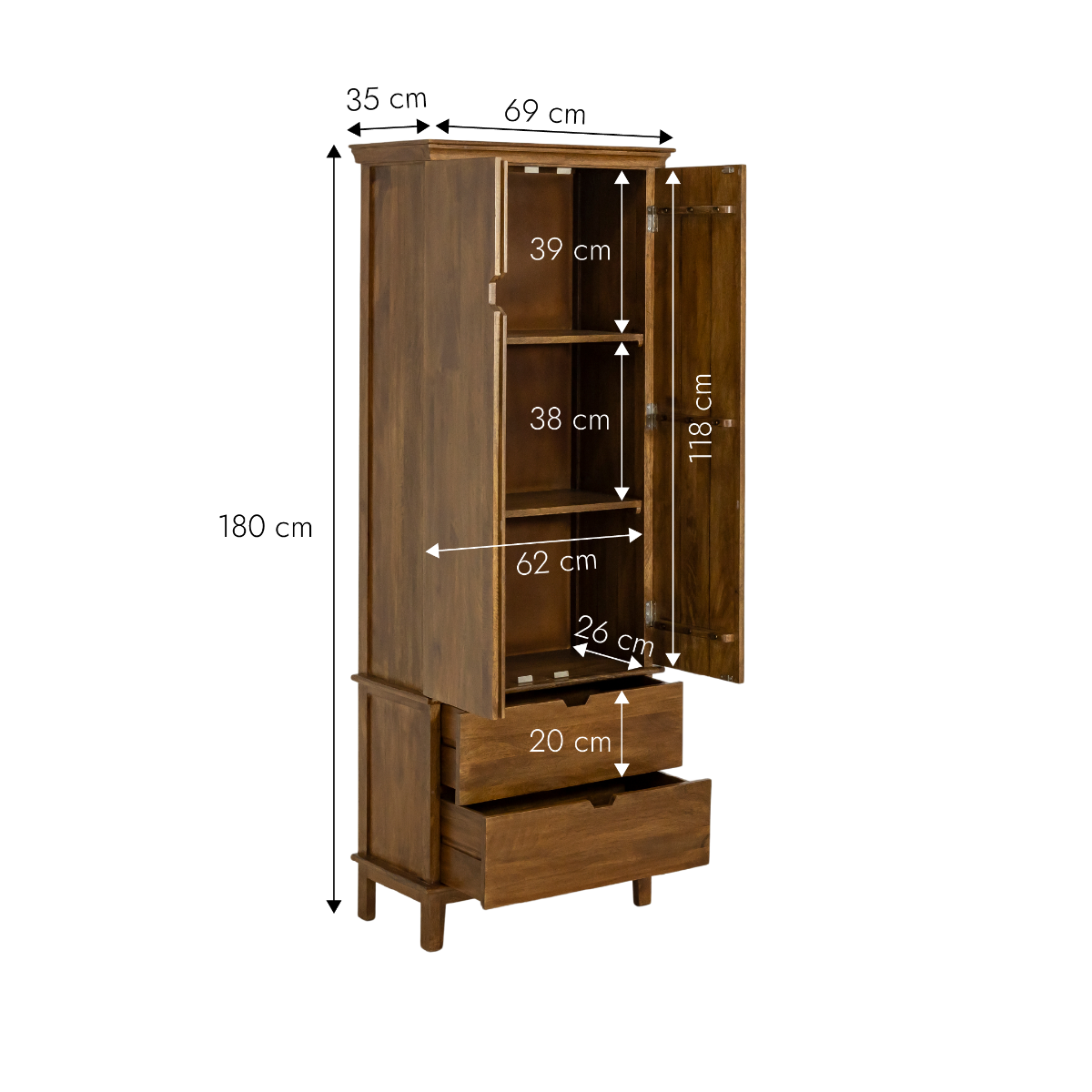 Armoire en bois de manguier Remick