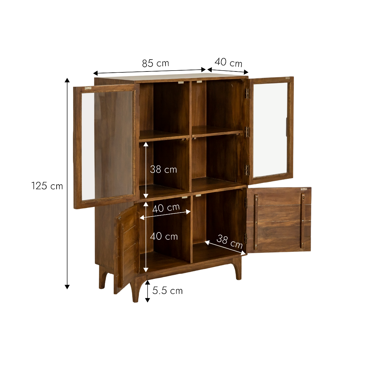 Vitrine en bois de manguier Remick
