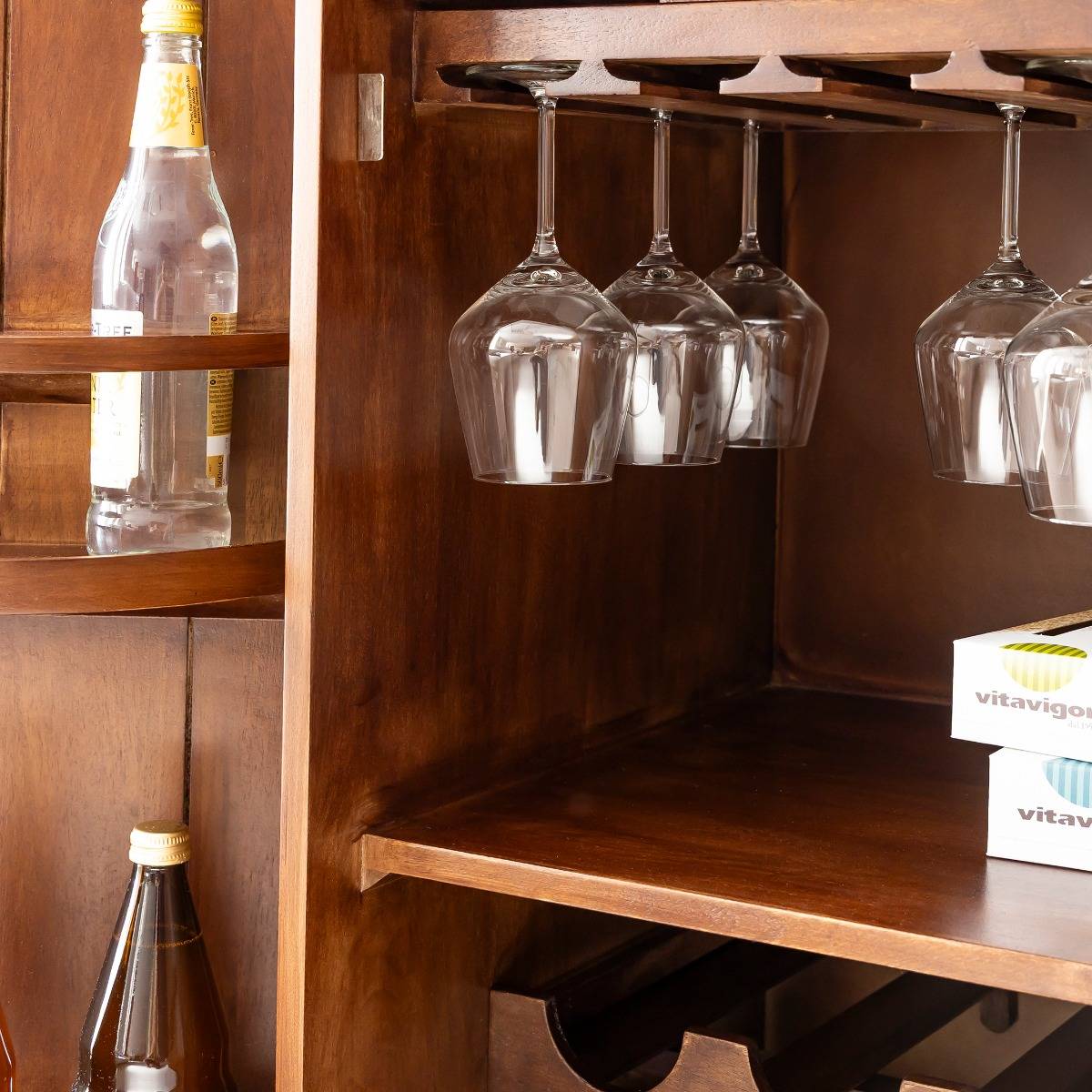 Meuble bar en bois de manguier Elio