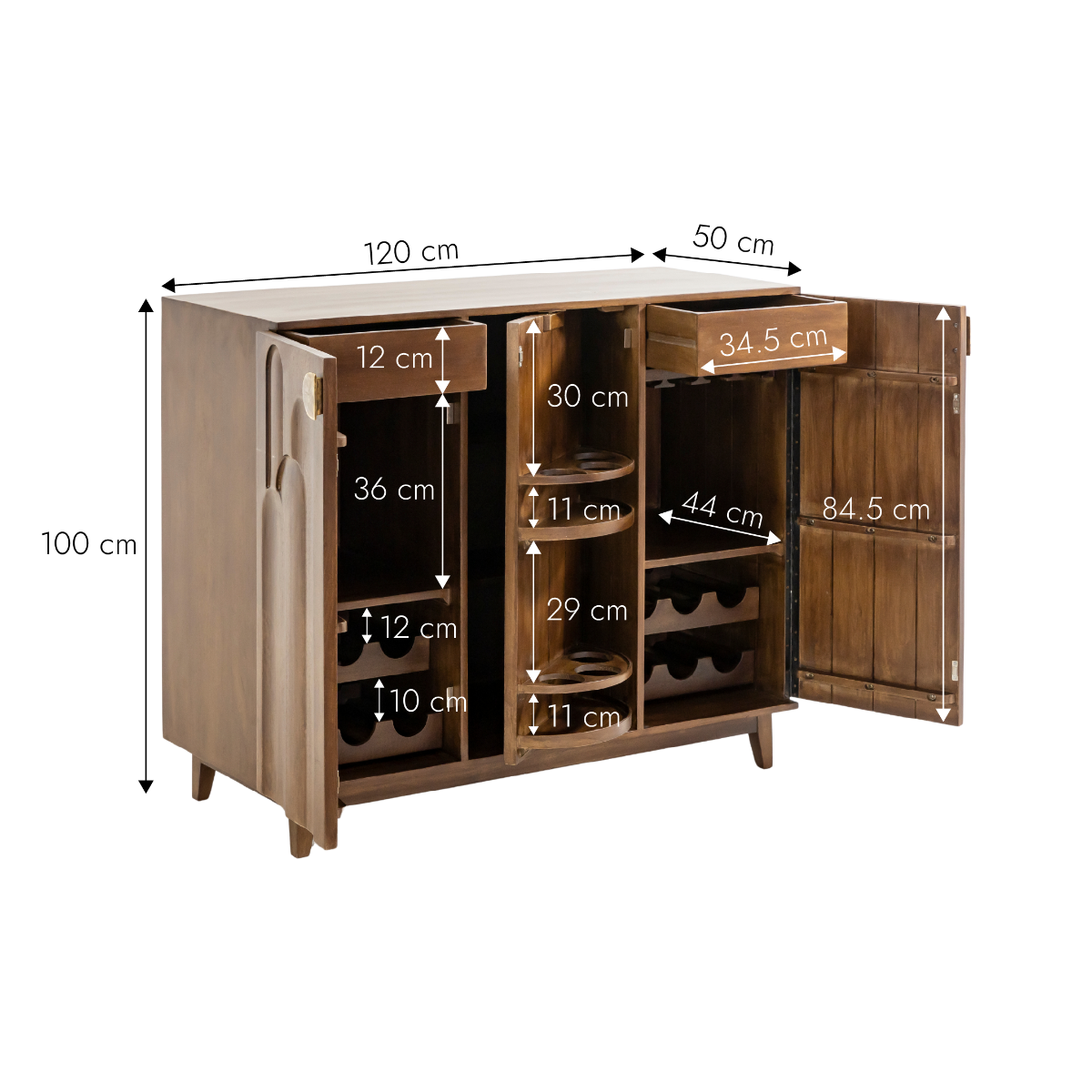 Meuble bar en bois de manguier Elio