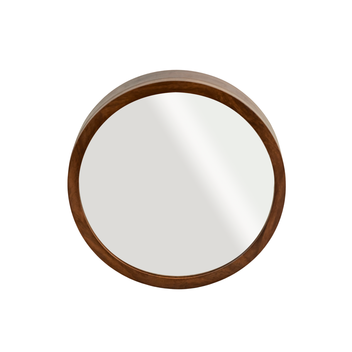 Miroir avec étagères en bois de manguier foncé Remick