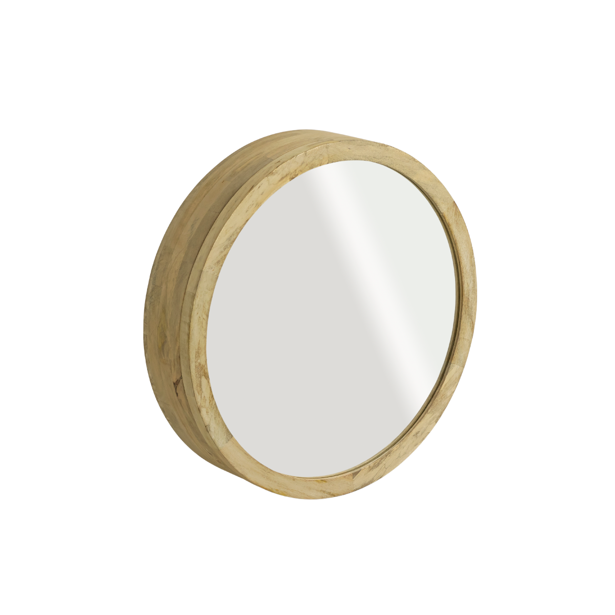 Miroir avec étagères en bois de manguier clair Juliet