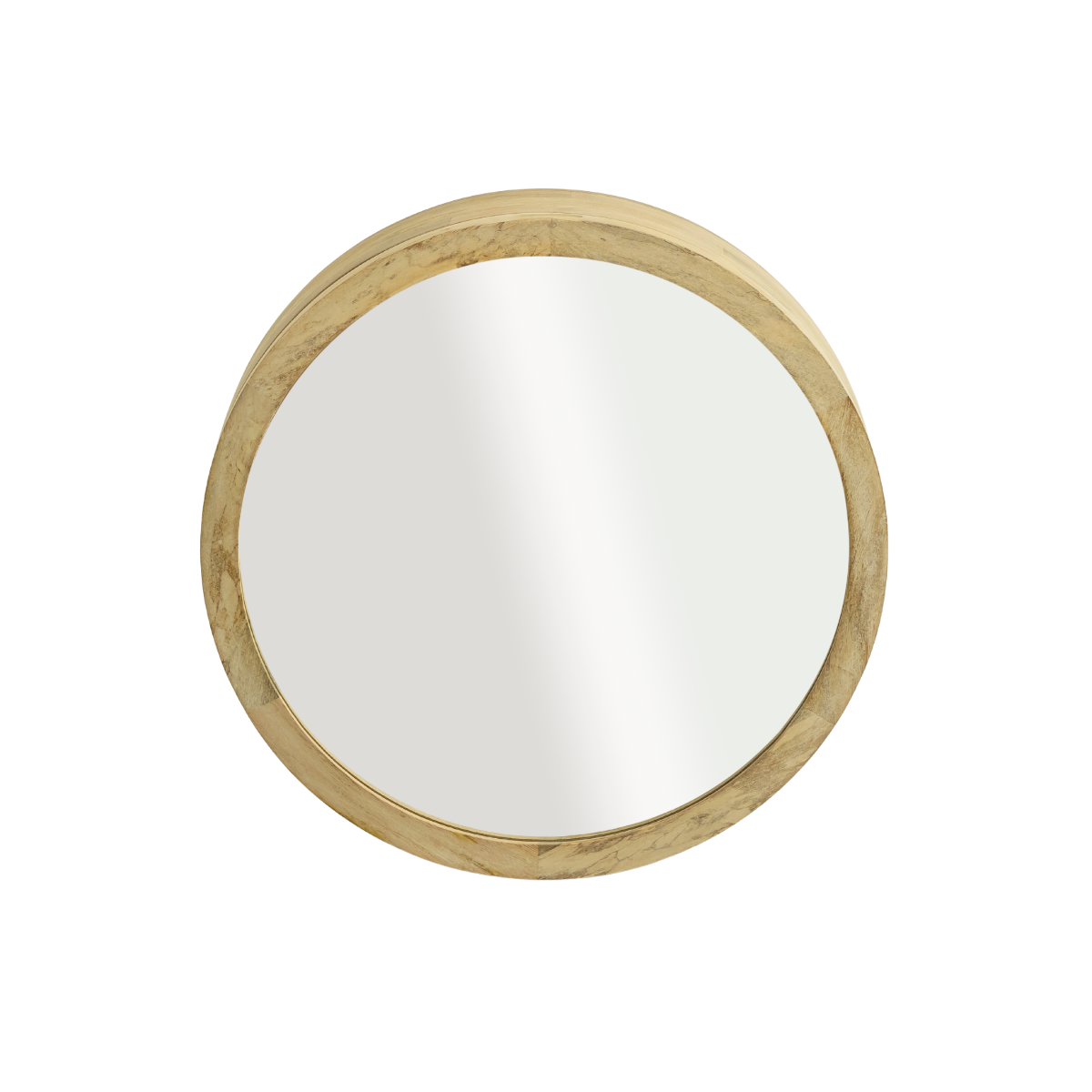 Miroir avec étagères en bois de manguier clair Juliet