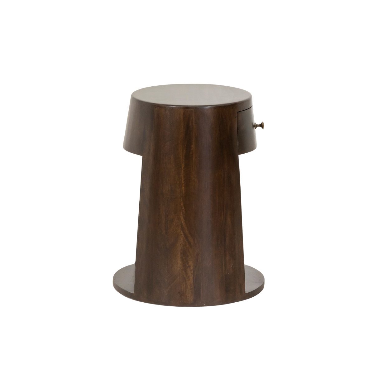 Table de chevet ronde en bois de manguier Isao