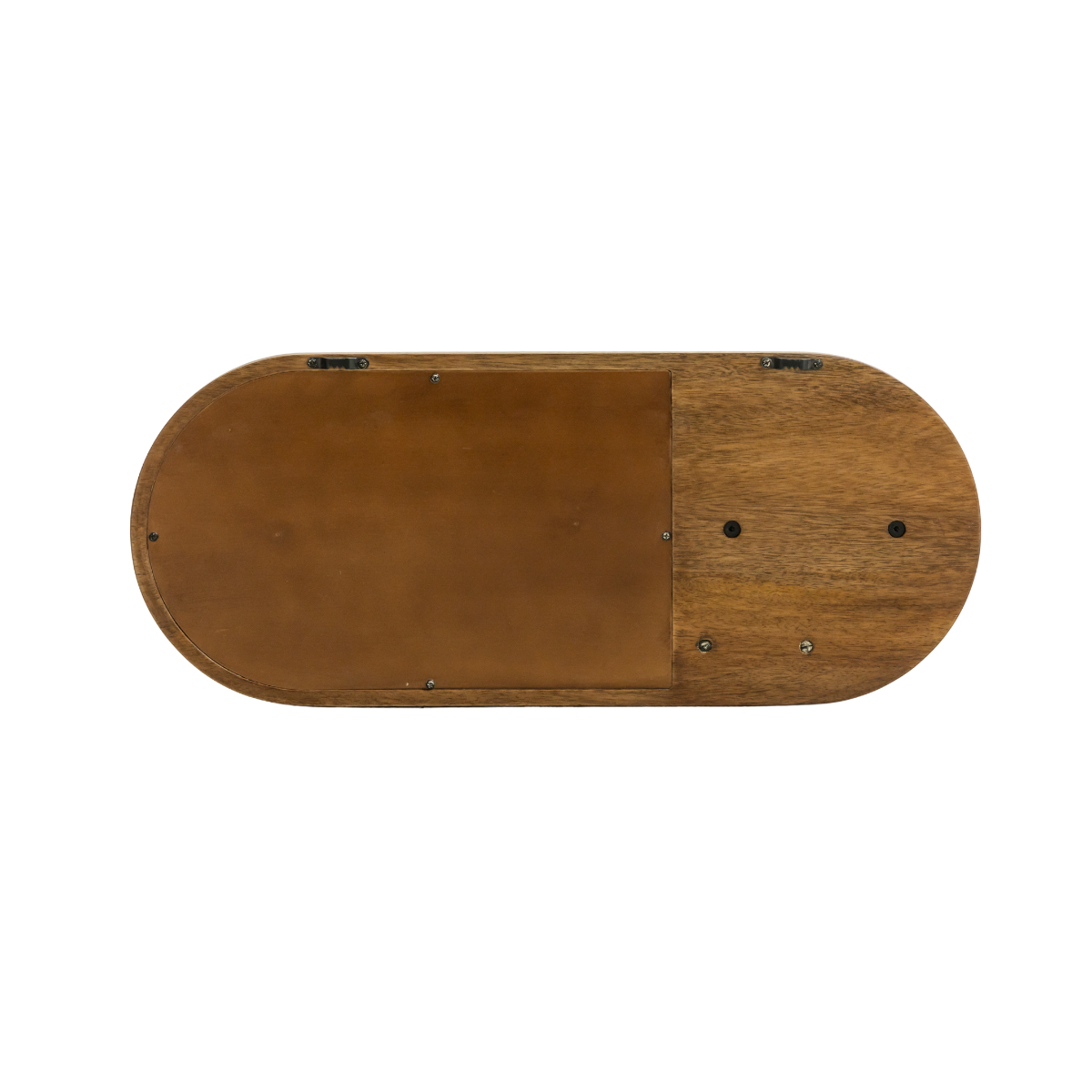 Miroir ovale en bois de manguier foncé Remick
