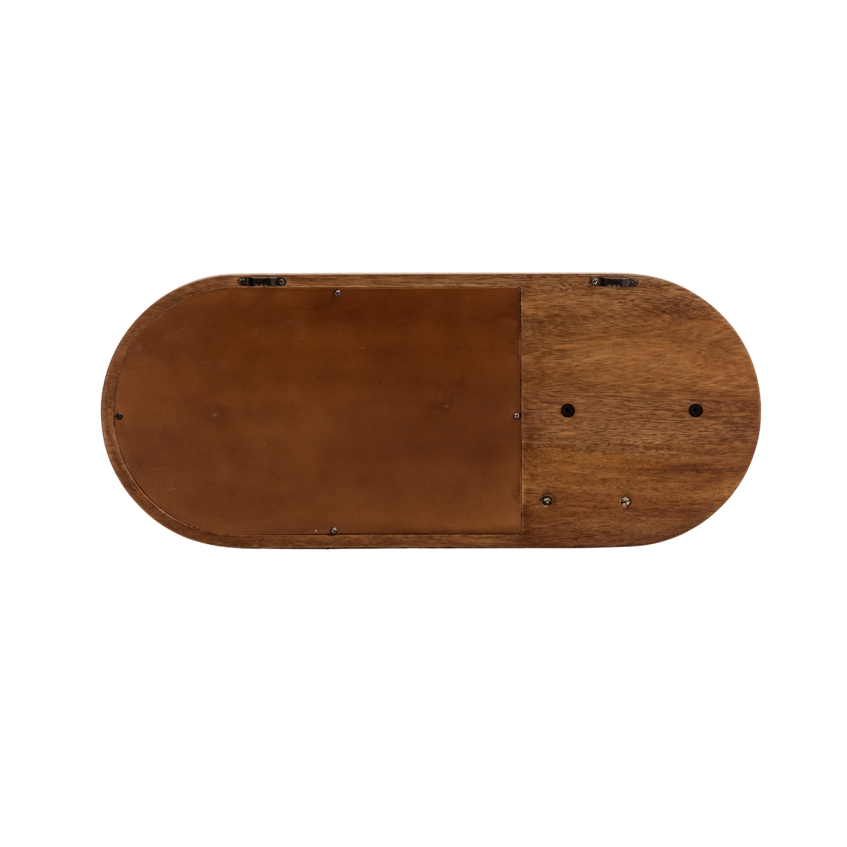 Miroir ovale en bois de manguier foncé Remick