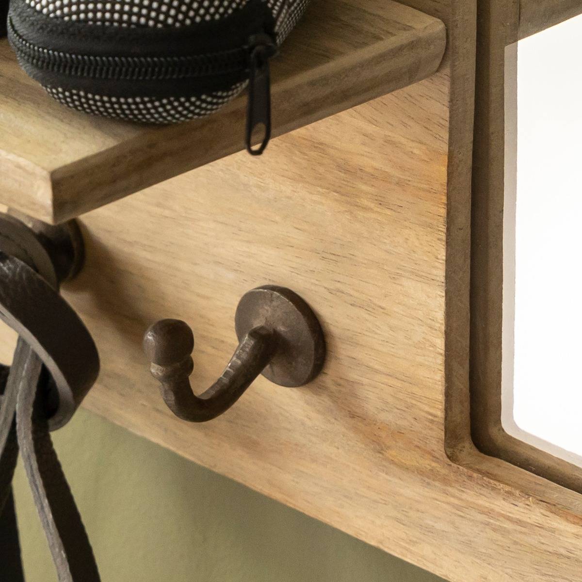 Miroir ovale en bois de manguier clair Juliet
