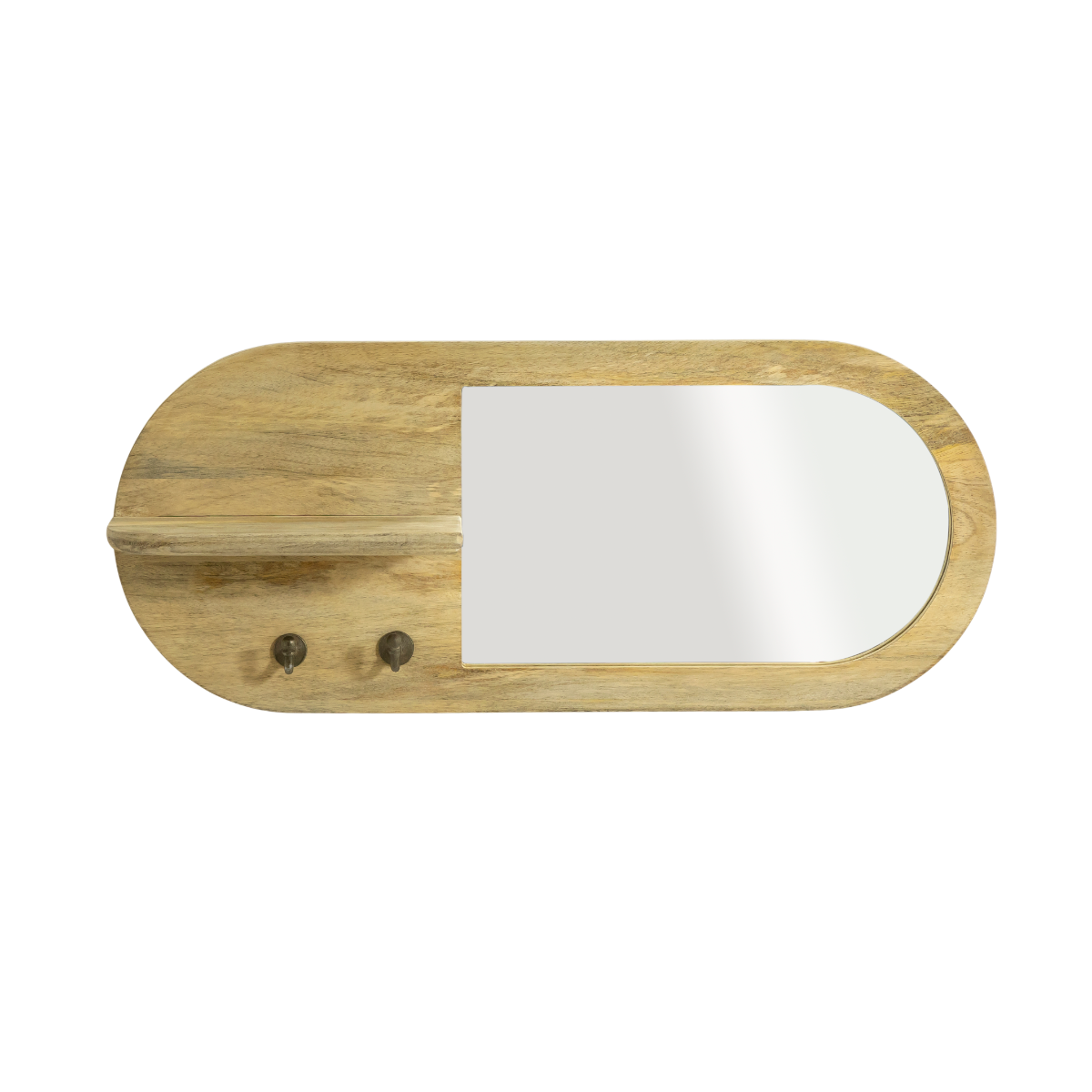 Miroir ovale en bois de manguier clair Juliet