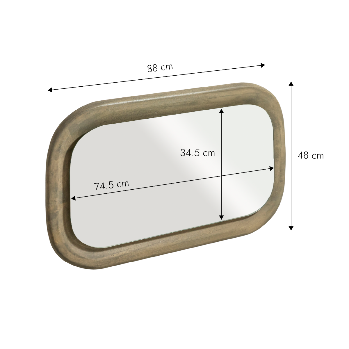 Miroir ovale en bois de manguier Marley