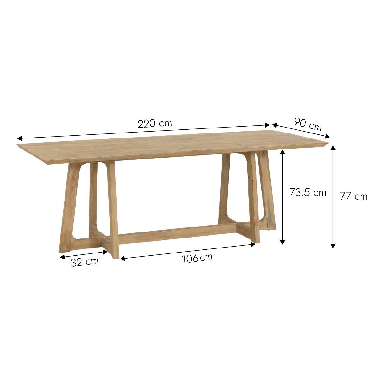 Table à manger en bois de manguier Anastasia