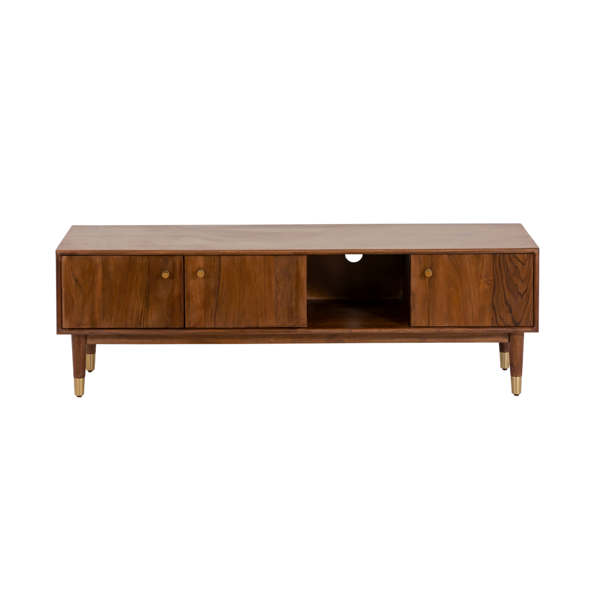 Meuble TV 3 portes en bois d'acacia Emiel