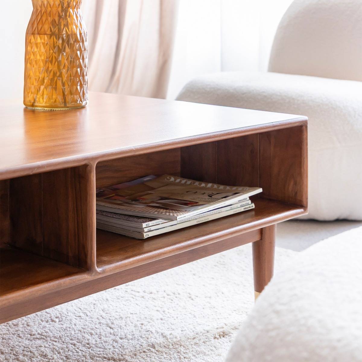 Table basse en bois d'acacia Emiel