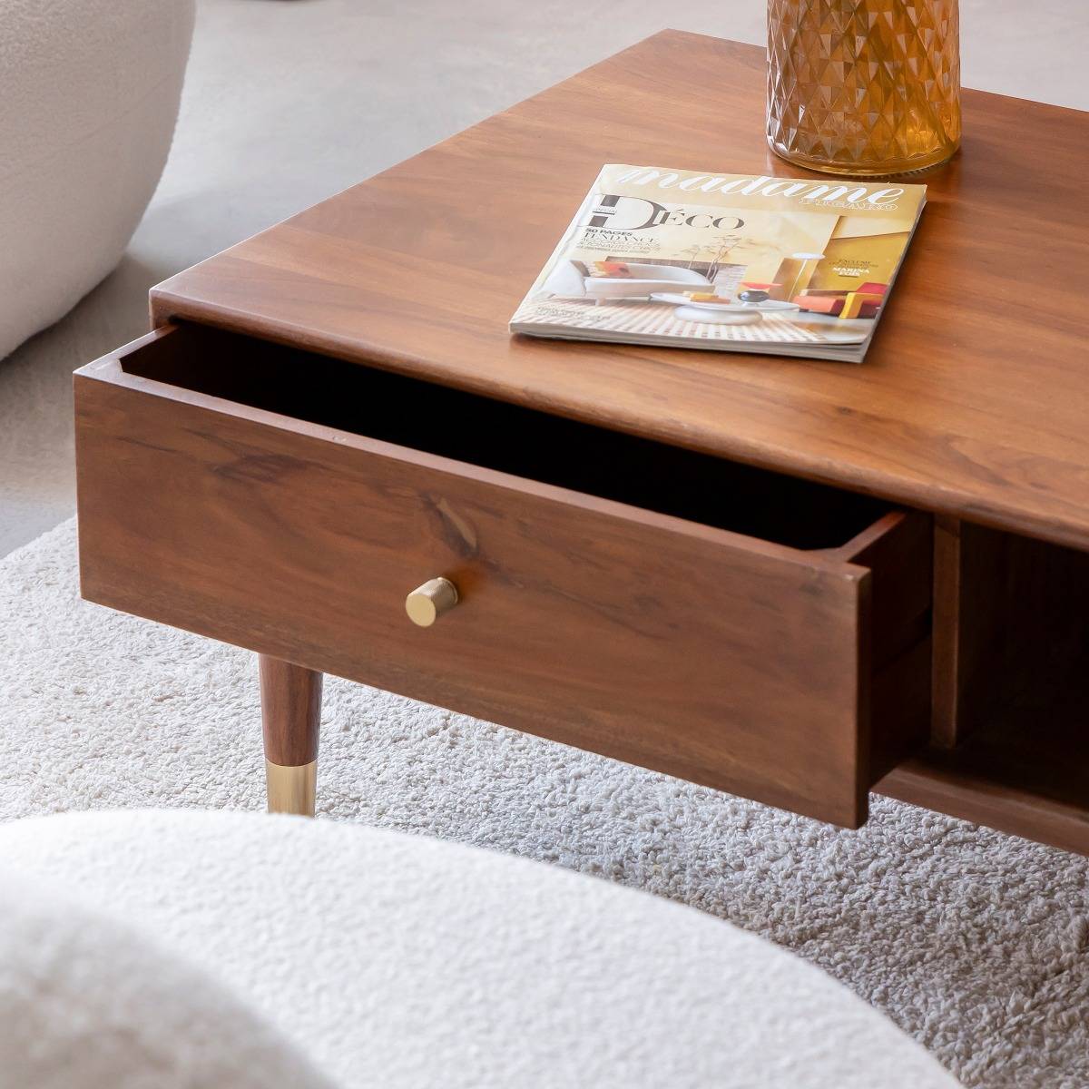 Table basse en bois d'acacia Emiel