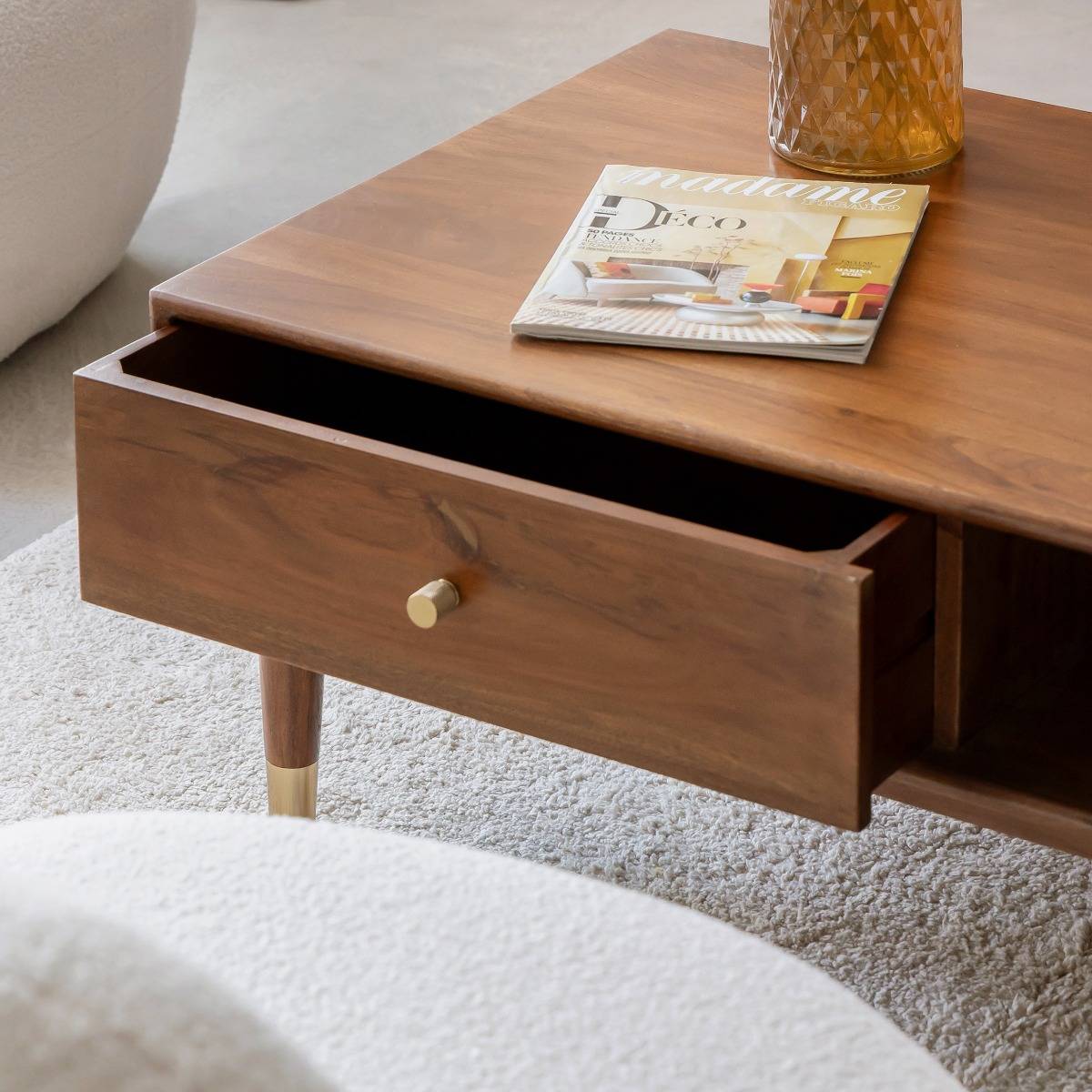 Table basse en bois d'acacia Emiel