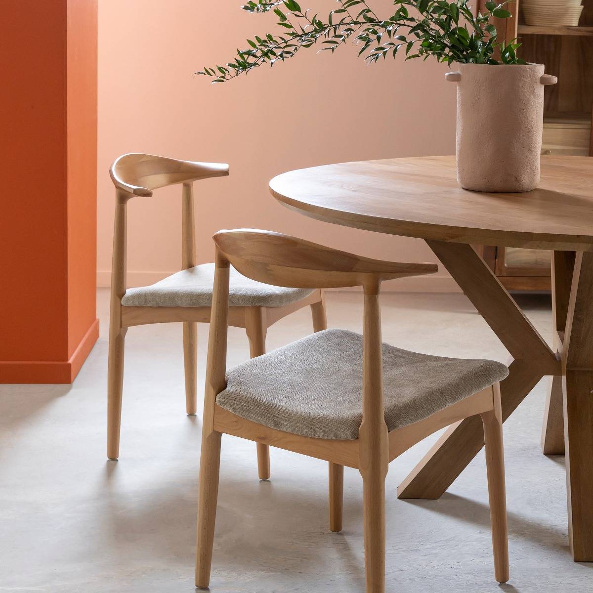 Chaise en bois de hêtre clair Aline (lot de 2)