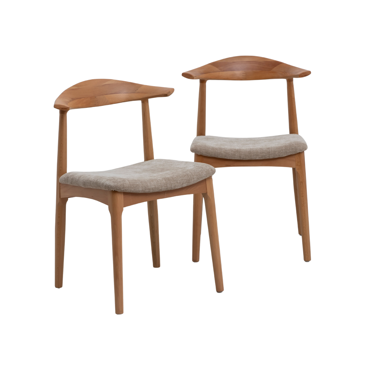 Chaise en bois de hêtre clair Aline (lot de 2)