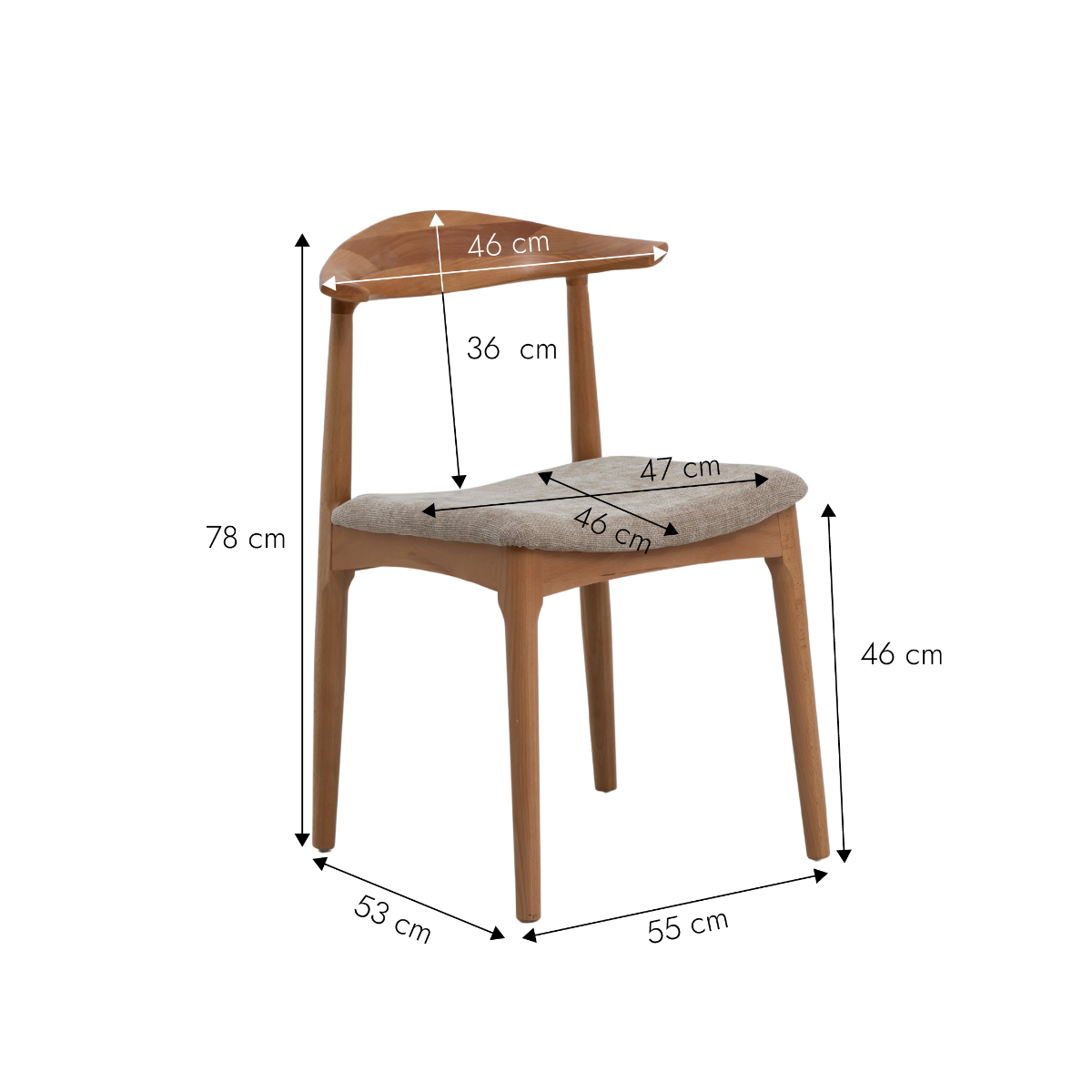 Chaise en bois de hêtre clair Aline (lot de 2)